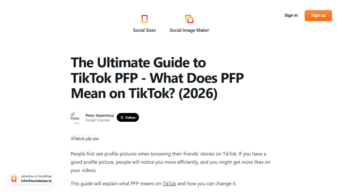 The Ultimate Guide to TikTok PFP (2026) → SocialSizes.io